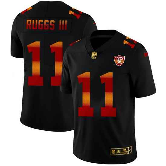 Las Vegas Raiders 11 Henry Ruggs III Men Black Nike Red Orange Stripe Vapor Limited NFL Jersey